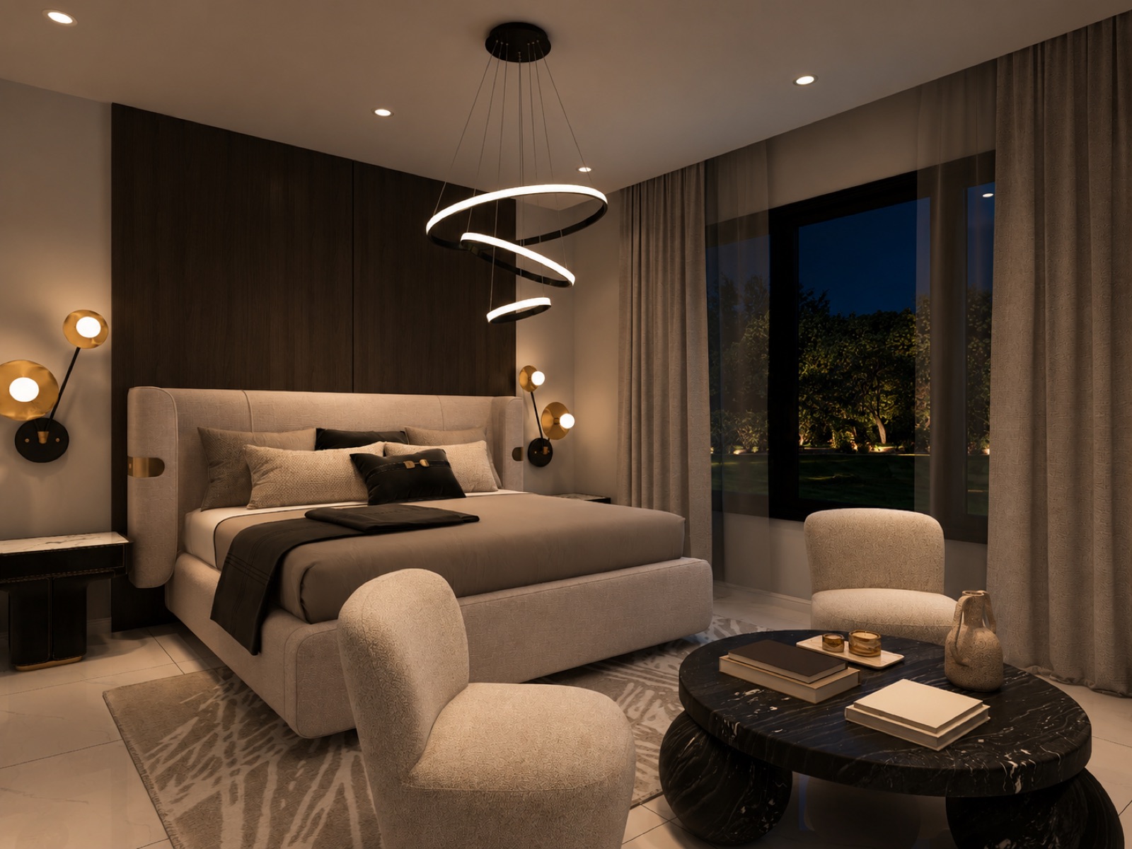 The Meridian Collection — Master Bedroom Night