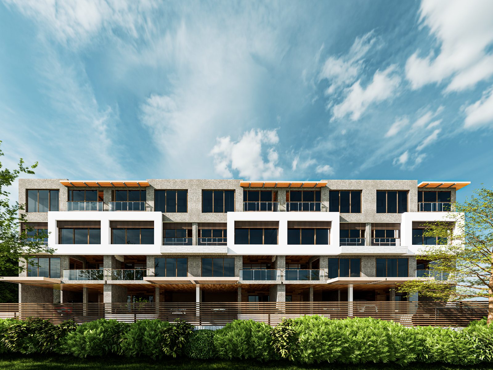 Karibu Condominiums front elevation render