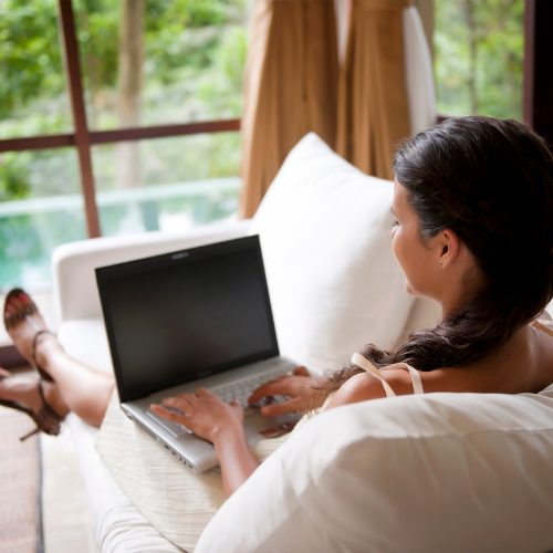 Resident working comfortably from home at Karibu